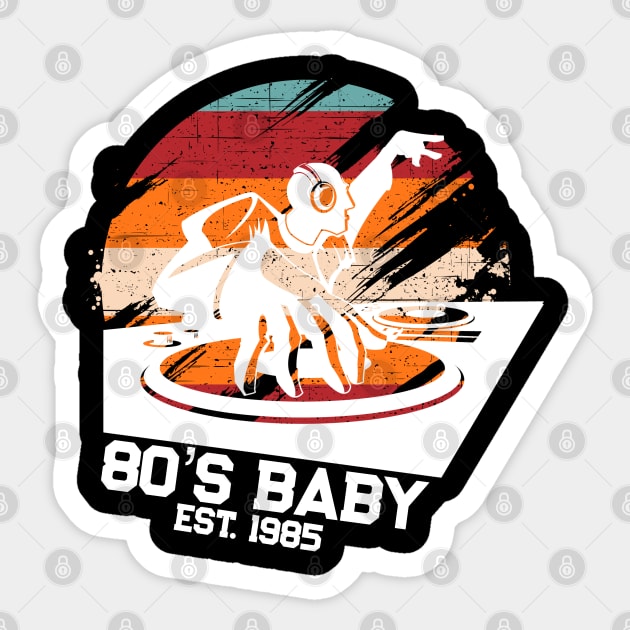 80's Baby Retro Music DJ Gift Sticker by TheAparrelPub